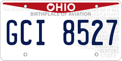 OH license plate GCI8527