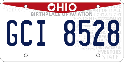 OH license plate GCI8528