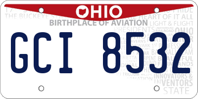 OH license plate GCI8532