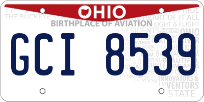 OH license plate GCI8539