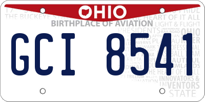 OH license plate GCI8541