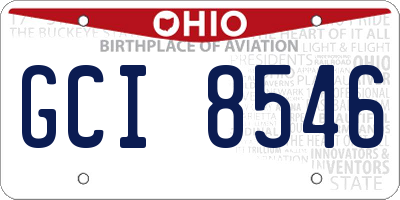 OH license plate GCI8546
