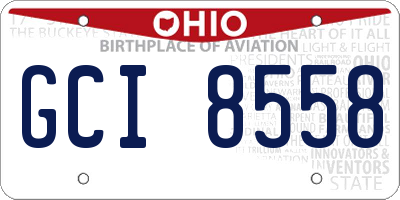 OH license plate GCI8558