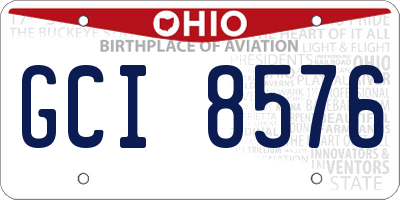 OH license plate GCI8576
