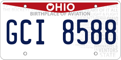 OH license plate GCI8588