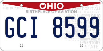 OH license plate GCI8599