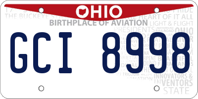 OH license plate GCI8998
