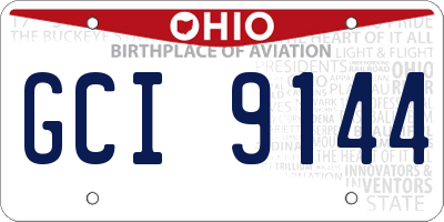 OH license plate GCI9144