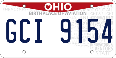 OH license plate GCI9154