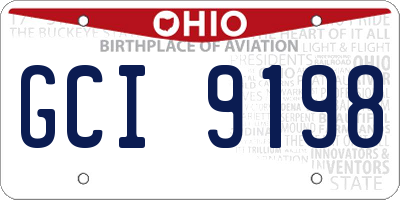OH license plate GCI9198