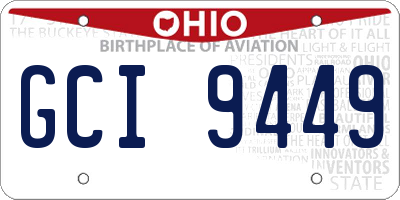 OH license plate GCI9449