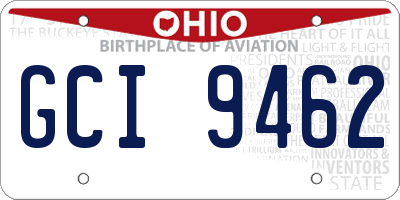 OH license plate GCI9462
