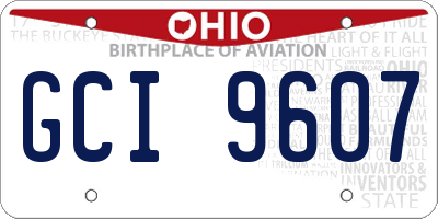 OH license plate GCI9607