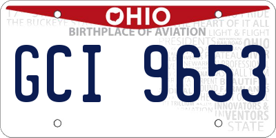 OH license plate GCI9653