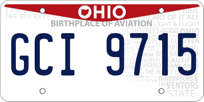 OH license plate GCI9715
