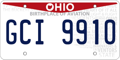OH license plate GCI9910
