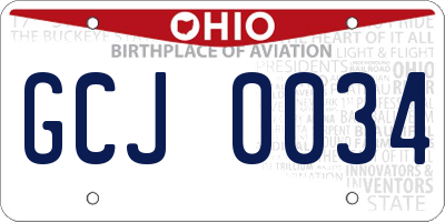 OH license plate GCJ0034