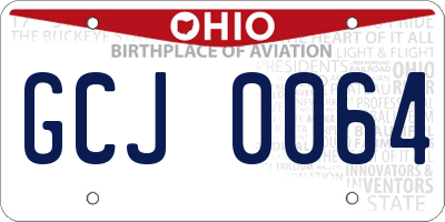 OH license plate GCJ0064