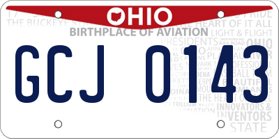 OH license plate GCJ0143