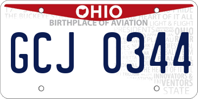 OH license plate GCJ0344