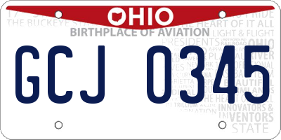 OH license plate GCJ0345
