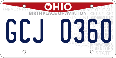 OH license plate GCJ0360