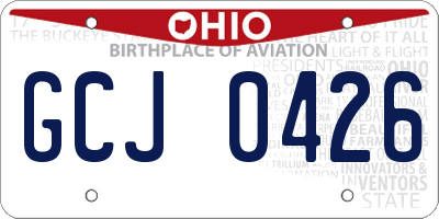 OH license plate GCJ0426