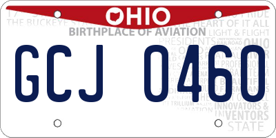 OH license plate GCJ0460