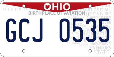 OH license plate GCJ0535