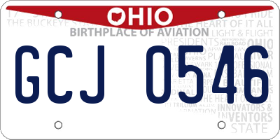 OH license plate GCJ0546