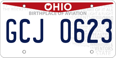 OH license plate GCJ0623