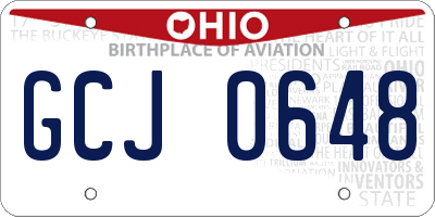 OH license plate GCJ0648