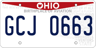 OH license plate GCJ0663