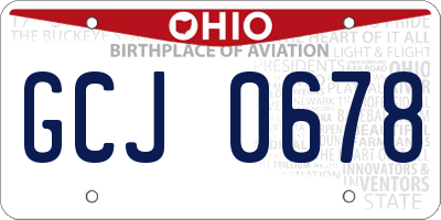 OH license plate GCJ0678