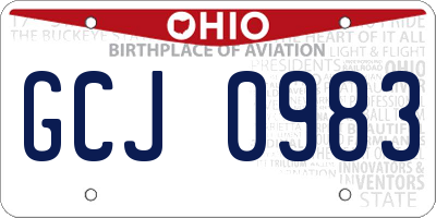 OH license plate GCJ0983