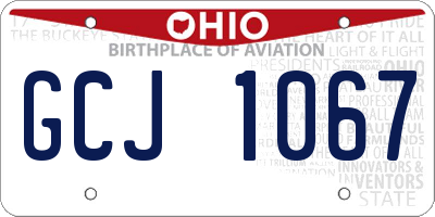 OH license plate GCJ1067