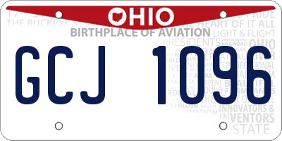 OH license plate GCJ1096