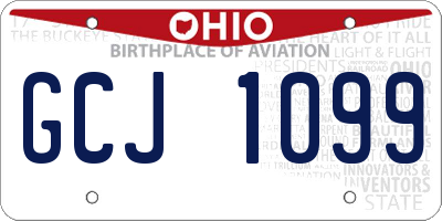 OH license plate GCJ1099
