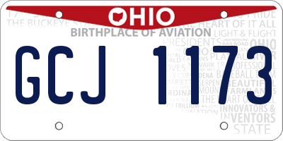 OH license plate GCJ1173