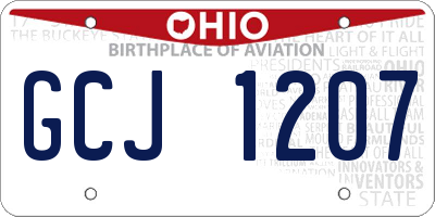OH license plate GCJ1207