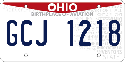 OH license plate GCJ1218