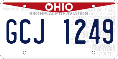 OH license plate GCJ1249