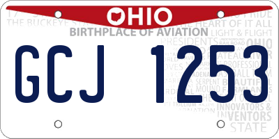 OH license plate GCJ1253