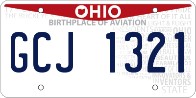 OH license plate GCJ1321
