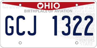 OH license plate GCJ1322