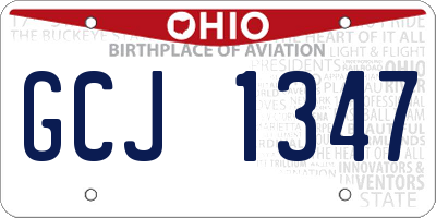 OH license plate GCJ1347