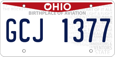 OH license plate GCJ1377