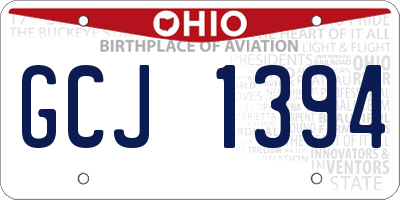 OH license plate GCJ1394