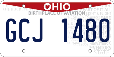 OH license plate GCJ1480