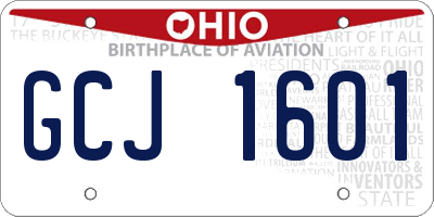 OH license plate GCJ1601